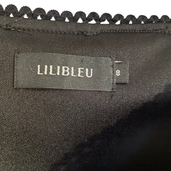 Lilibleu Black Mid Length Skirt - size 8 - Picture 2 of 4